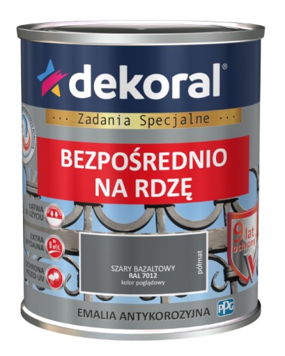 Zdjęcie oferty: Dekoral emalia na rdzę SZARY BAZ 7012 półmat 0,65L