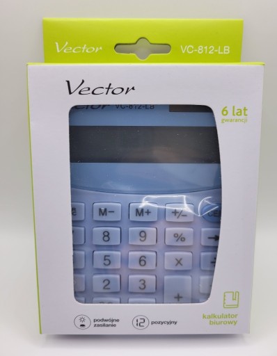Zdjęcie oferty: Kalkulator VECTOR VC-812 LB niebieski pastelowy