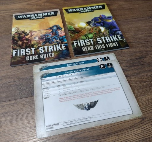 Zdjęcie oferty: First Strike: Core Rules + 2x Datasheets / WH40K
