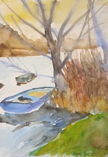 Zdjęcie oferty: Wisłok , plener 2024, akwarela, A4