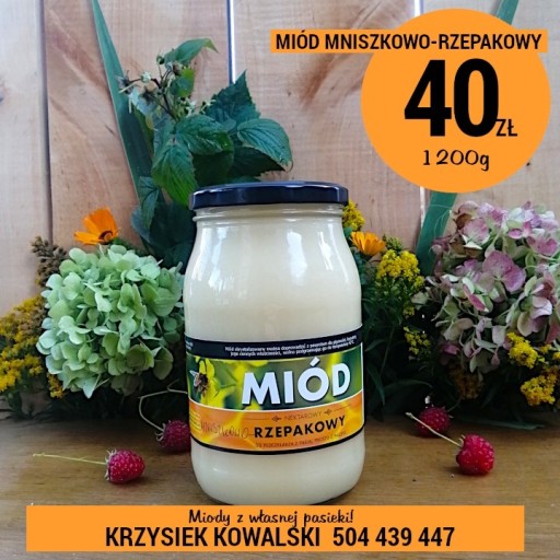 Zdjęcie oferty: Miód mniszkowo-rzepak 40zł Białystok dowóz gratis!