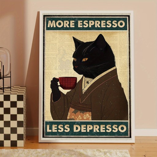 Zdjęcie oferty: PLAKAT KOT MORE ESPRESSO LESS DEPRESSO