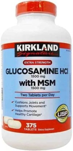 Zdjęcie oferty: KIRKLAND GLUKOZAMINA HCI 1500mg MSM 1500mg 375 szt