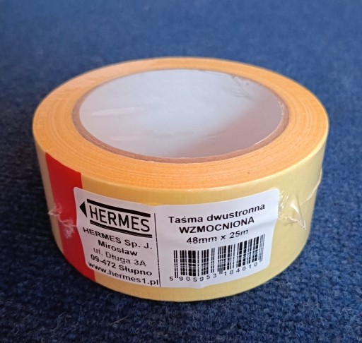 Zdjęcie oferty: Taśma dwustronna WZMOCNIONA 48mm x 25m Hermes