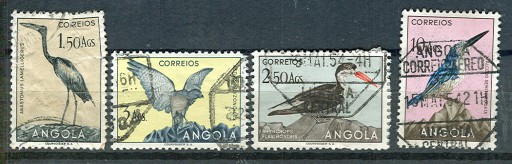 Zdjęcie oferty: Angola Port. Ptaki do 10E 1951  Stempl.