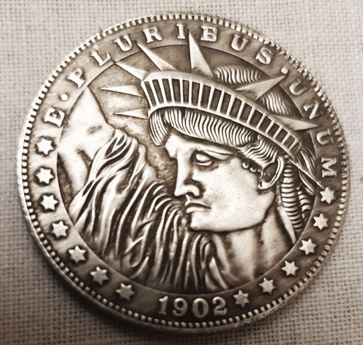 Zdjęcie oferty: 1 Dolar USA ,Morgan Dolar,1902,Hobo Nickel ,KOPIA 