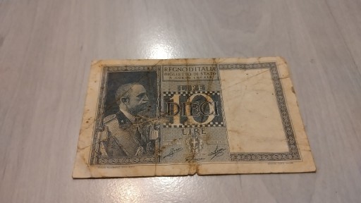 Zdjęcie oferty: Banknot 10 lire Włochy 1935
