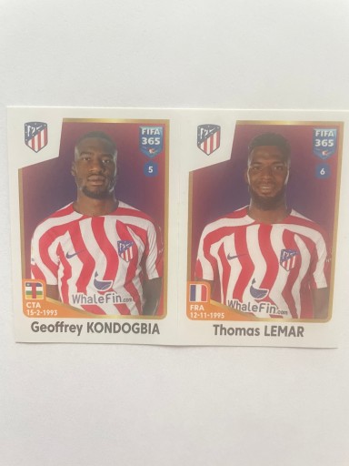 Zdjęcie oferty:  FIFA PANINI 2023 Naklejki Kondogbia Lemar 142 a b