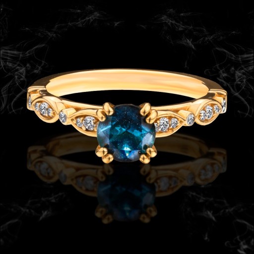 Zdjęcie oferty: Złoty pierścionek  585 z turmalinem i diamentami