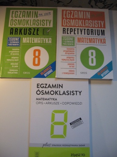 Zdjęcie oferty: Egzamin ósmoklasisty MATEMATYKA ARKUSZE, REPETYTORIA ZESTAW X3
