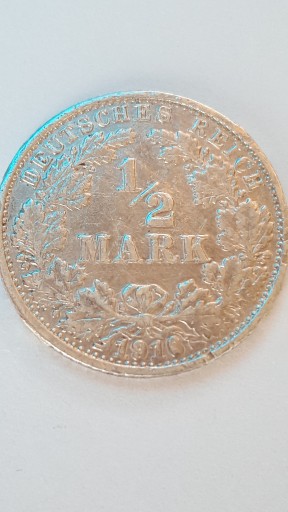 Zdjęcie oferty: 1/2 Marki 1916 G Deutsches Reich  srebro #112