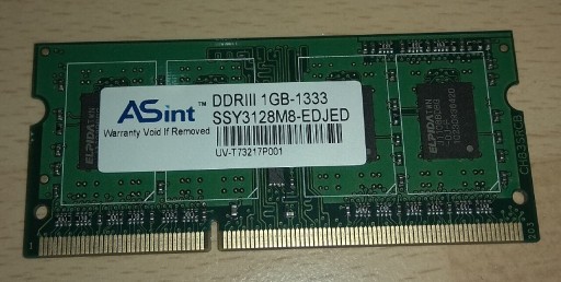 Zdjęcie oferty: Pamięć RAM SO-DIMM ASint DDR3 ddrIII 1GB 1333Mhz