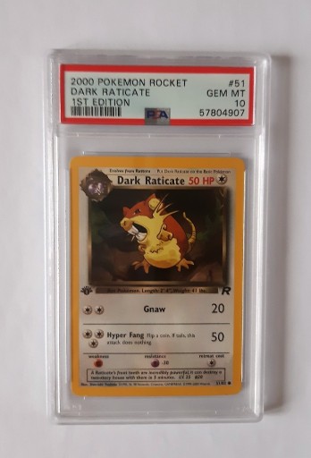 Zdjęcie oferty: PSA 10 Pokemon Dark Raticate TR 51/82 1st edition