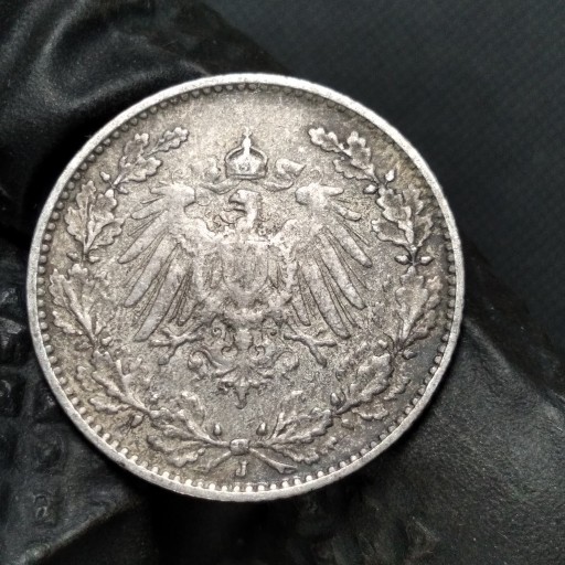 Zdjęcie oferty: 1/2 marki 1908 J, Cesarstwo Niemieckie rzadkie