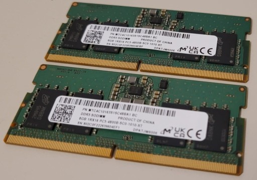 Zdjęcie oferty: Pamięć RAM DDR5 480MHz 16GB (2x8GB) Lenovo SODIMM