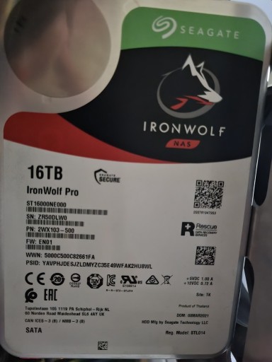 Zdjęcie oferty: Dysk SEAGATE IronWolf Pro HDD 16TB