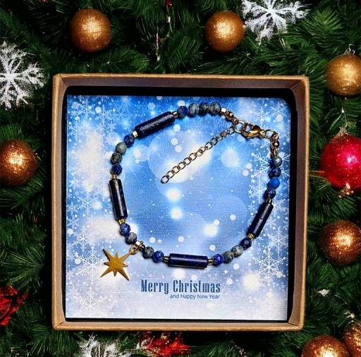 Zdjęcie oferty: Bransoletka z kamieni, lapis lazuli, prezent