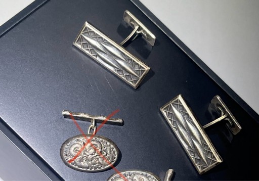 Zdjęcie oferty: spinki do mankietów SREBRO 925 vintage retro polskie srebro 