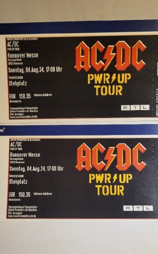 Zdjęcie oferty: 2 Bilety na Koncert AC/DC Hannover 04.08.2024