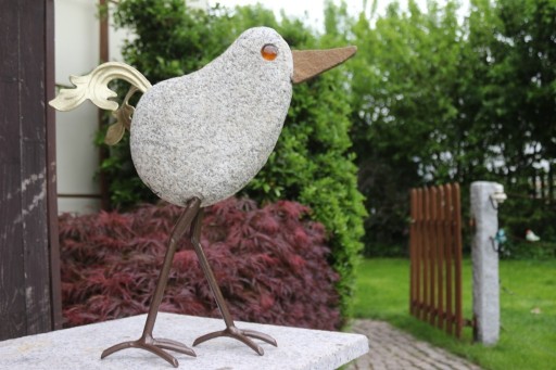 Zdjęcie oferty: ptak rzeźba kamień stal dekoracja ogród dom 
