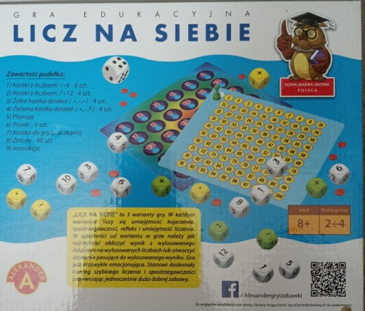 Zdjęcie oferty: Licz na siebie Gra edukacyjna Matematyka wiek 8+