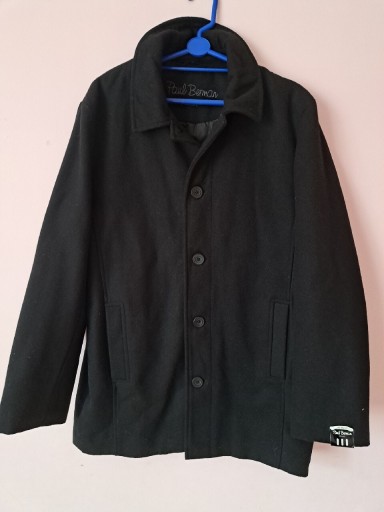 Zdjęcie oferty: Męski płaszcz wełniany M czarny nowy Paul berman