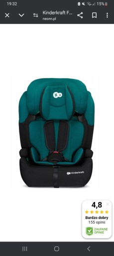 Zdjęcie oferty: Fotelik samochodowy Kinderkraft Comfort Up 2 Green 9-36 kg