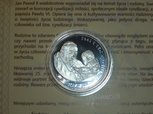 Zdjęcie oferty: Medal Jan Paweł II - Cywilizacja Miłości,srebro