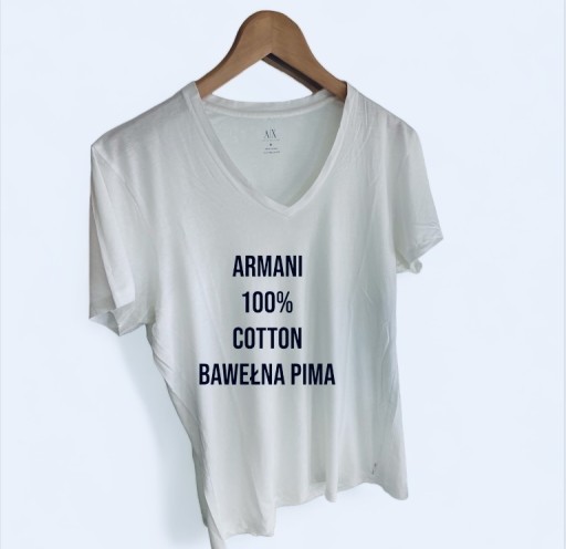Zdjęcie oferty: Armani Exchange T-shirt Top gładki bawełna M biały