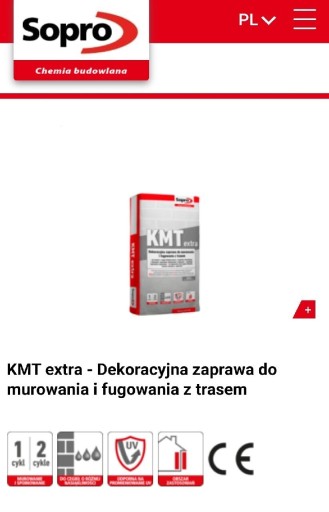 Zdjęcie oferty: SOPRO KMT extra - zaprawa do murowania i fugowania