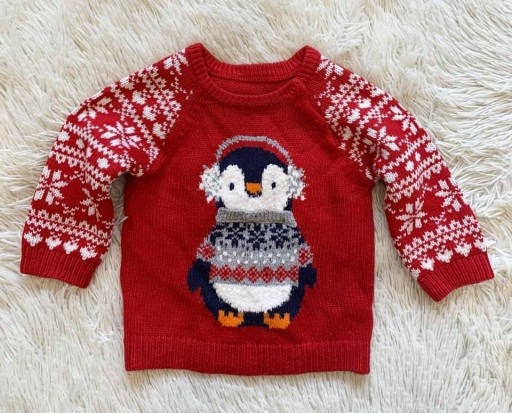 Zdjęcie oferty: Sweterek z pingwinkiem świąteczny George rozm 80
