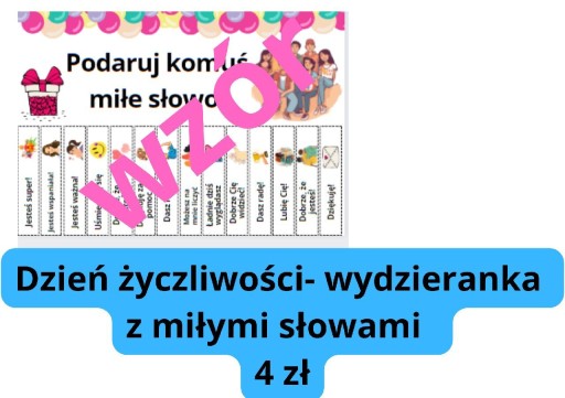 Zdjęcie oferty: Wydzieranka dzień życzliwości w pdf 