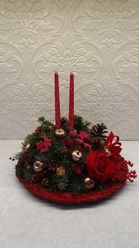 Zdjęcie oferty: Stroik świąteczny , dekoracja ze świecami