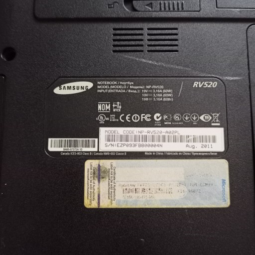 Zdjęcie oferty: Samsung RV520 3gb 500gb 