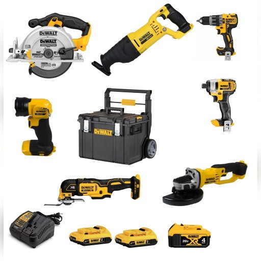 Zdjęcie oferty: NOWY Zestaw 7 narzędzi DeWALT + SKRZYNIA + 3x AKU