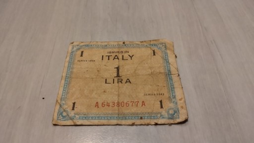 Zdjęcie oferty: Banknot Włochy alianci 1 lira 1943 rok 