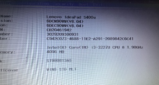 Zdjęcie oferty: Lenovo Ideapad S400U  i3 3227