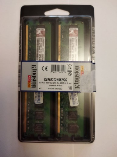Zdjęcie oferty: Ram Kingston DDR2 2x1GB 667MHz PC2-5300 CL5