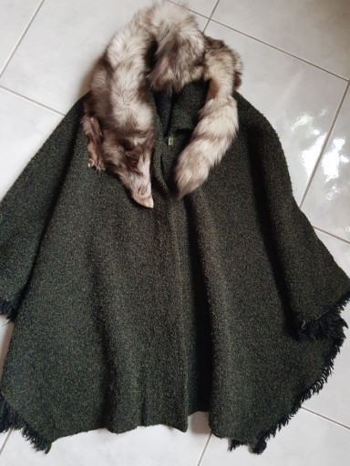Zdjęcie oferty: płaszcz ponczo wełniane pareo  narzutka peleryna