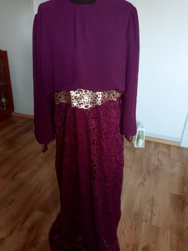 Zdjęcie oferty: Sukienka dluga fiolet turcja 46 nowa z meta 