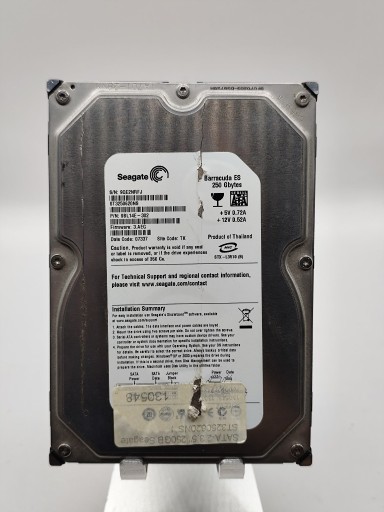 Zdjęcie oferty: Dysk twardy SEAGATE BARRACUDA 250GB 7.2K 8MB SATA II 3.5'' HDD
