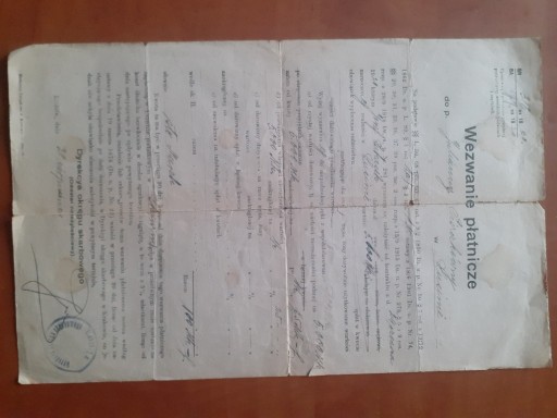 Zdjęcie oferty: Wezwanie płatnicze Lusina 1920