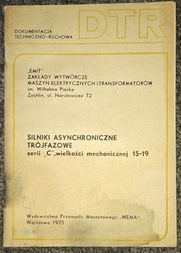 Zdjęcie oferty: DTR EMIT 1975 – Silniki asynchroniczne serii „C”