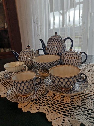 Zdjęcie oferty: Zestaw porcelany Siatka Kobaltowa Łomonosov