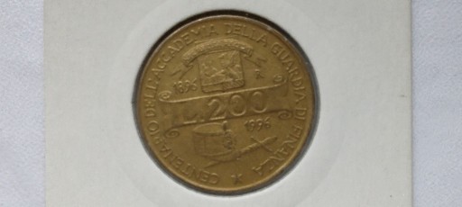 Zdjęcie oferty: Włochy 200 lirów, 1996 rok. #S97