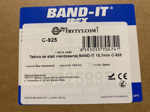 Zdjęcie oferty: Taśma ze stali nierdzewnej BAND-IT 15,7mm C-925