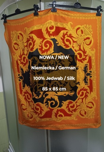 Zdjęcie oferty: NOWA  Niemiecka elegancka chusta z jedwabiu, 100% Jedwab, 85 x 85 cm
