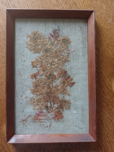 Zdjęcie oferty: Stary Obraz 20x30 pod szkłem w ramce z kwiatów