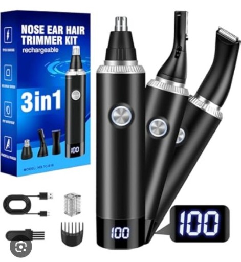 Zdjęcie oferty: TRYMER DO NOSA I USZU 3W1ŁADOWANY PRZEZ USB WIELOFUNKCYJNY TRYMER DO NOSA 