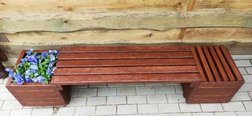 Zdjęcie oferty: Ławka ogrodowa drewniana z donicami 200x40x40cm